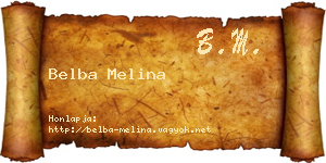 Belba Melina névjegykártya